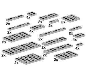 LEGO Assorted Light Grey Plates Set 10148