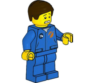 LEGO Astronaut in Blauw Flight Pak met Scared Gezicht Minifiguur