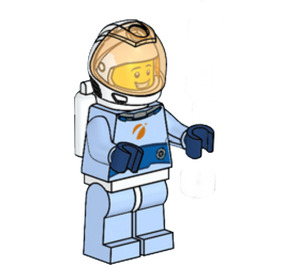 LEGO Astronaut v Bright Světlo Modrá Vesmír Oblek Minifigurka