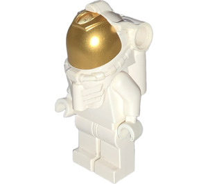 LEGO Astronaut Mannequin - hvid med hvid Hjelm og Metallisk guld Visir Minifigur