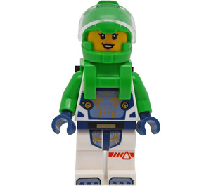 LEGO Astronaut with Green Space Suit and Smiling Face Minifigure