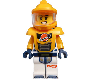 LEGO Astronaut mit Orange Weltraum Anzug und Smiling Gesicht Minifigur