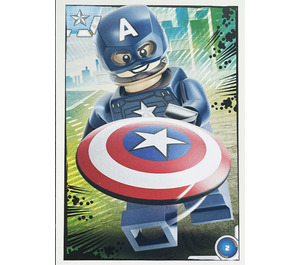 LEGO Avengers Trading Card Game (Polish) Series 1 - # 2 Kapitan Ameryka
