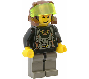 LEGO Axel met Transparant Neon Green Vizier minifiguur