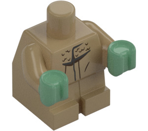 LEGO Baby Kropp med Sand Grønn Hender med Pels Halsbånd (74642)