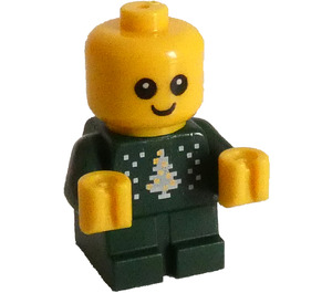 LEGO Dítě - Tmavě zelená Holiday Svetr Minifigurka