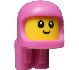 LEGO Baby Hoofd met Dark Roze Ruimtehelm en Lucht Tanks