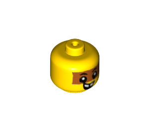 LEGO Baby Head with Open Mouth with Missing Tooth and Brown Stripe with Neck (33464 / 49519)