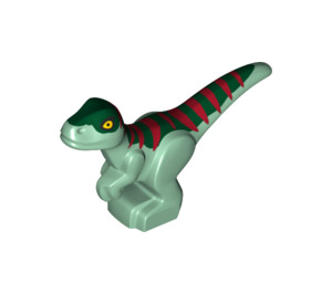 LEGO De bébé Raptor avec Dark Green Retour et Dark rouge Rayures (37829 / 78373)