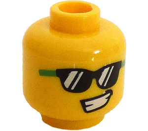 LEGO Banana Uomo Minifigure Testa (Perno solido incassato) (3626 / 27479)