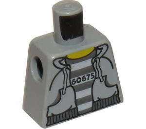 LEGO Bandit / Prisoner, Hooded Torso, with '60675' on Striped Shirt. Torso without Arms (973)