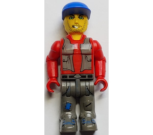 LEGO Bank Robber with Dark Gray Legs and Red Shirt Minifigure