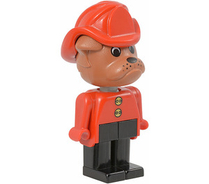 LEGO Barty Bulldog mit Feuer Helm und Buttons auf Shirt Fabuland Figur