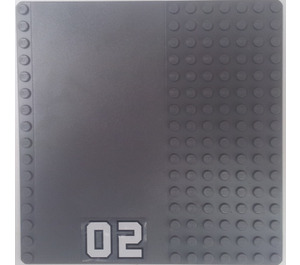 LEGO Grondplaat 16 x 16 met Driveway met '02' Sticker (30225 / 51595)