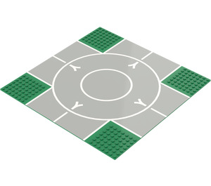 LEGO Grondplaat 32 x 32 (7-Nop) met  Intersection en Runway met smalle "V"