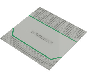 레고 베이스 플레이트 32 x 32 Road 7-마개 Refuge ~와 함께 녹색 Lines
