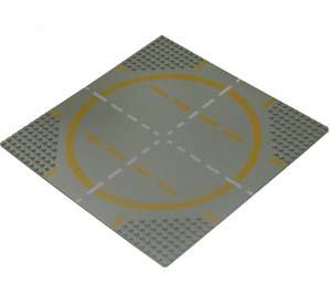 LEGO Baseplate 32 x 32 Road 9-Stud Landing Pad Type 1 (Yellow)