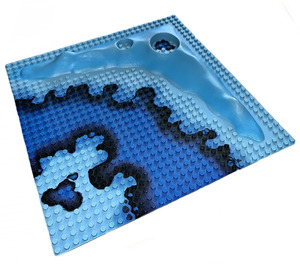 LEGO Základní deska 32 x 32 s Craters s Undersea Vzor s cvočky v kráterech (6136)