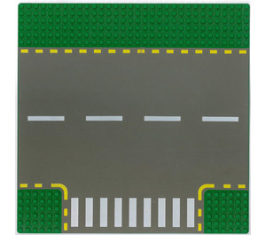 LEGO Grundplatte 32 x 32 mit T-crossing und Gelb Lines (44341 / 54202)