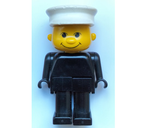 LEGO Basic Figure - Zwart Poten en Wit Hoed minifiguur