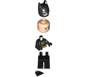 LEGO Batman with Black Suit and Gold Belt with Smirk / Frown Minifigure