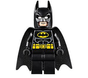 LEGO Batman med Sort Dragt og Gul Bælte med Rynke panden / Snarl Minifigur