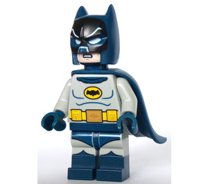 LEGO Batman met Grijs Pak en Geel Riem met Dark Blauw Boots en Rubber Cape Minifiguur