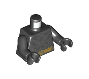 LEGO Batman mit Ein(e) Piece Cowl und Umhang mit Complex Fledermaus Logo Minifigur Torso (973 / 76382)