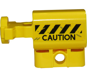 LEGO Balk 1 x 3 met Shooter Vat met 'CAUTION' en Geel Danger Strepen Sticker (35456)
