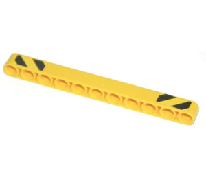 LEGO Beam 11 with Danger Stripes on Both Ends Sticker (32525)