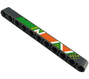 LEGO Beam 11 with Dots, Stripes (Right) Sticker (32525)