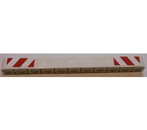 LEGO Beam 11 with Red and White Danger Stripes Pattern on Both Ends Sticker (32525)