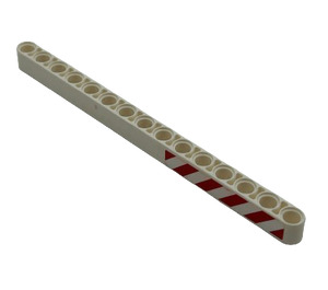 LEGO Beam 15 with Red and White Danger Stripes (Model Right) Sticker (32278)