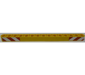 LEGO Beam 15 with Red and White Danger Stripes Sticker (32278)