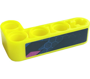 LEGO Beam 2 x 4 Bent 90 Degrees, 2 and 4 holes with Dark Pink and Blue Pattern Sticker (32140)
