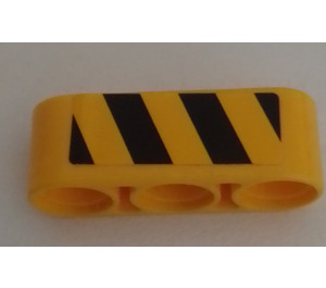 LEGO Beam 3 with hazard stripes Sticker (32523)