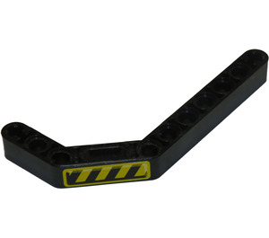 LEGO Beam 3 x 3.8 x 7 Bent 45 Double with Black and Yellow Danger Stripes (Right) Sticker (32009)