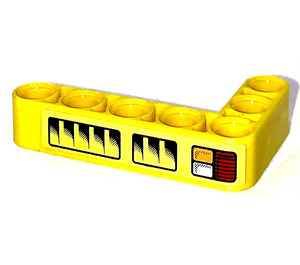 LEGO Faisceau 3 x 5 Courbé 90 degrés, 3 et 5 des trous avec Backlight, Vents (La gauche) Autocollant (32526)