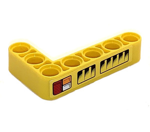 LEGO Balken 3 x 5 Gebogen 90 Grad, 3 und 5 Löcher mit Backlight, Vents (Rechts) Aufkleber (32526)