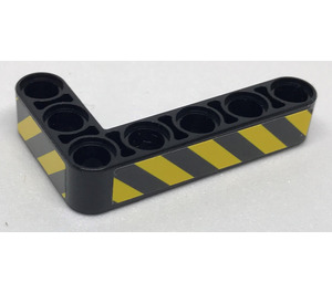 LEGO Beam 3 x 5 Bent 90 degrees, 3 and 5 Holes with Danger Stripes - Left Sticker (32526)