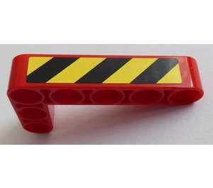 LEGO Beam 3 x 5 Bent 90 degrees, 3 and 5 Holes with Yellow and black danger stripes Sticker (32526)