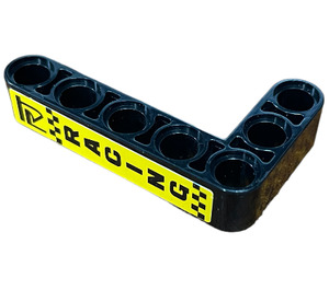 LEGO Beam 3 x 5 Bent 90 degrees, 3 and 5 Holes with Yellow 'RACING' Sticker (32526)