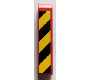 LEGO Beam 5 with Black and Yellow Danger Stripes (Model Right) Sticker (32316)