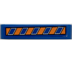 LEGO Beam 5 with Blue and Orange Stripes Sticker (32316)