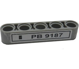 LEGO Beam 5 with 'PB 9187' License Plate Sticker (32316)