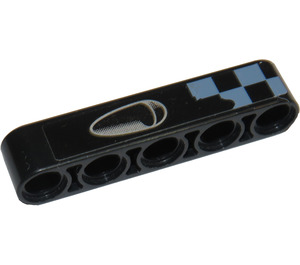 LEGO Beam 5 with Vent and black Sticker (32316)