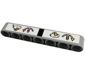 LEGO Balk 7 met Arrows, Concrete Mixer Drum Sticker (32524)
