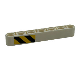 LEGO Beam 7 with Black and Yellow Danger Stripes (Model Right) Sticker (32524)