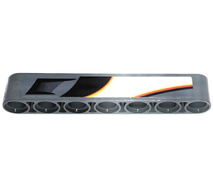 LEGO Beam 7 with Black, White, Orange Decoration Sticker (32524)