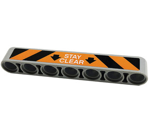 LEGO Beam 7 with Danger Stripes, Arrows, 'STAY CLEAR' Sticker (32524)